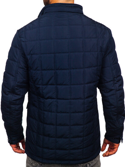 Men's Quilted Lightweight Jacket Navy Blue Bolf 5M709