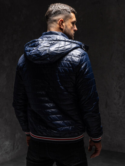 Men's Quilted Lightweight Jacket Navy Blue Bolf 6191A1