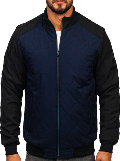 Men's Quilted Lightweight Jacket Navy Blue Bolf 84M3022