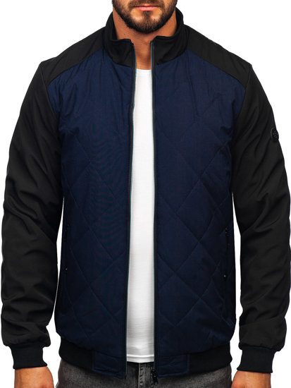 Men's Quilted Lightweight Jacket Navy Blue Bolf 84M3022