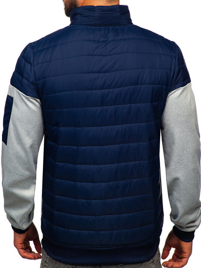 Men's Quilted Lightweight Jacket Navy Blue Bolf 8M907