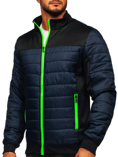 Men's Quilted Lightweight Jacket Navy Blue Bolf M10012