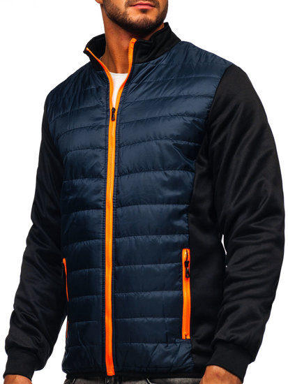 Men's Quilted Lightweight Jacket Navy Blue Bolf M10013