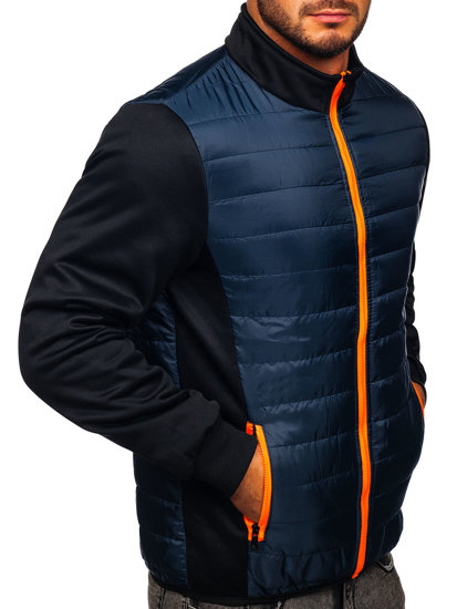 Men's Quilted Lightweight Jacket Navy Blue Bolf M10013