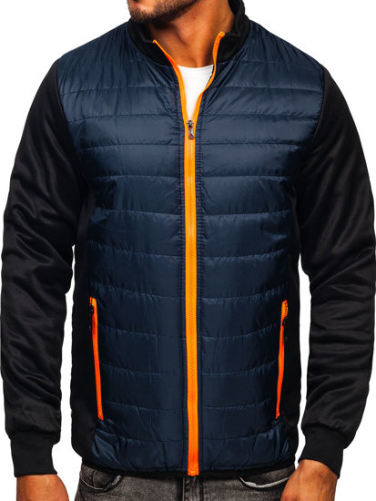 Men's Quilted Lightweight Jacket Navy Blue Bolf M10013