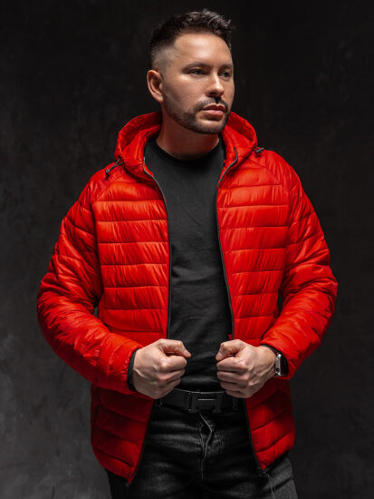 Men's Quilted Lightweight Jacket Red Bolf 13021A1