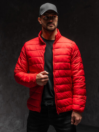 Men's Quilted Lightweight Jacket Red Bolf LY33A1