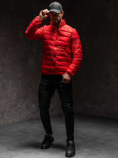 Men's Quilted Lightweight Jacket Red Bolf LY33A1