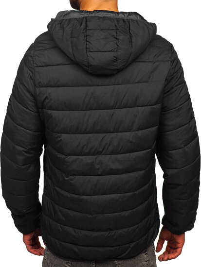 Men's Quilted Lightweight Jacket with hood Graphite Bolf 5M3197