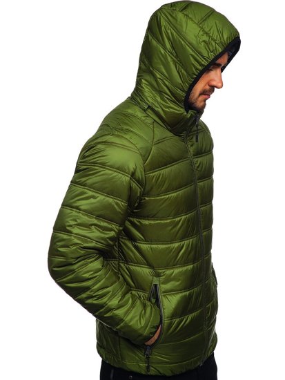 Men's Quilted Lightweight Sport Jacket Green Bolf BK111