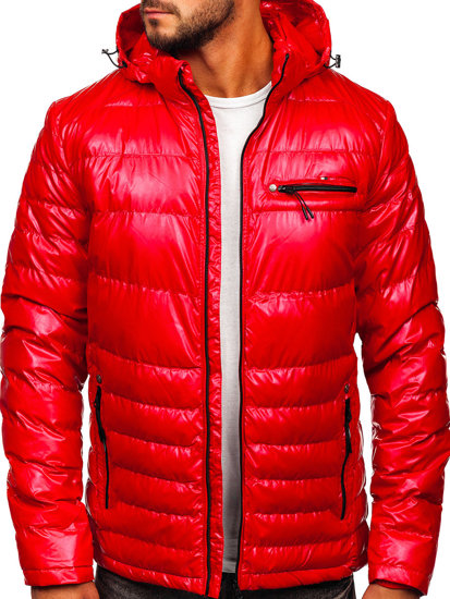 Men's Quilted Lightweight Sport Jacket Red Bolf 2147