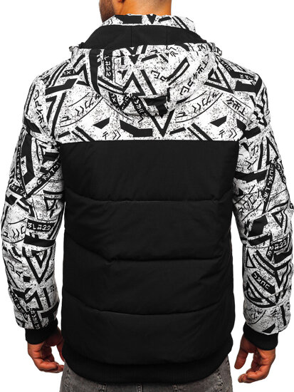 Men’s Quilted Printed Winter Jacket Black Bolf 31M5025