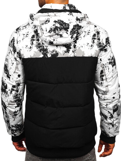 Men’s Quilted Printed Winter Jacket Black Bolf 31M5030