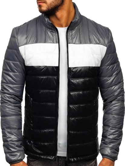 Men's Quilted Transitional Jacket Black Bolf 6111