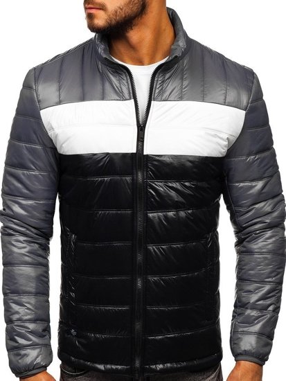 Men's Quilted Transitional Jacket Black Bolf 6111