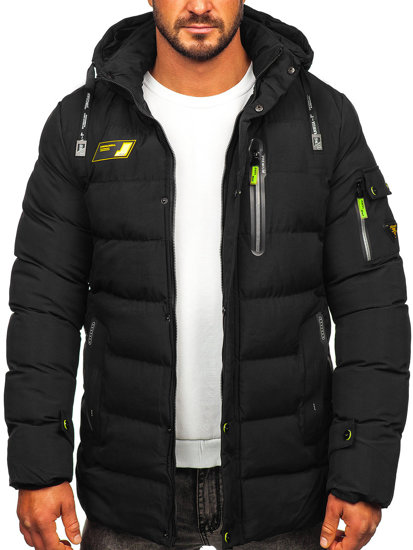 Men's Quilted Winter Jacket Black Bolf 22M56