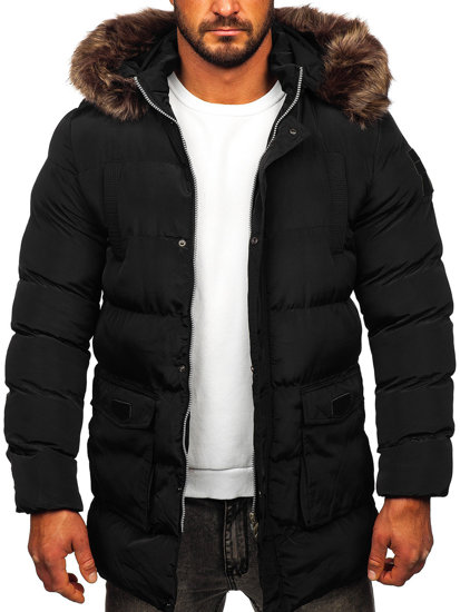 Men's Quilted Winter Jacket Black Bolf 5M50