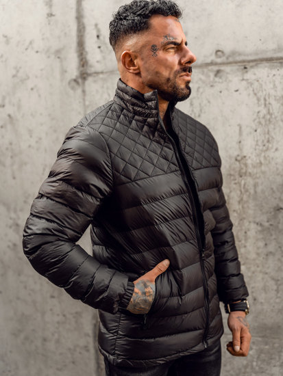 Men's Quilted Winter Jacket Black Bolf 5M515