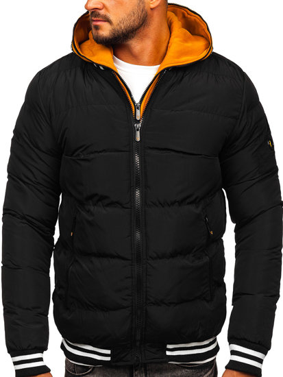 Men's Quilted Winter Jacket Black Bolf 6900