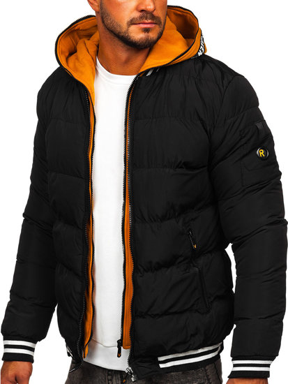 Men's Quilted Winter Jacket Black Bolf 6900