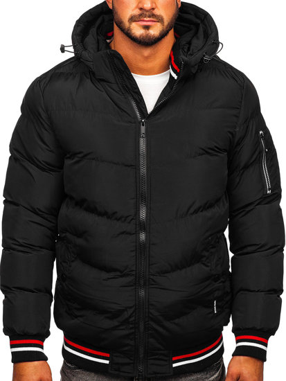 Men's Quilted Winter Jacket Black Bolf 6971