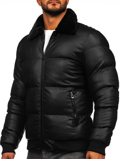 Men’s Quilted Winter Jacket Black Bolf M8301