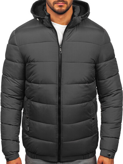 Men's Quilted Winter Jacket Graphite Bolf 31M5037