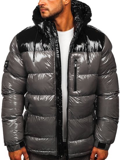 Men's Quilted Winter Jacket Grey Bolf 6462