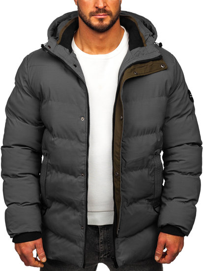 Men's Quilted Winter Jacket Grey Bolf 7330