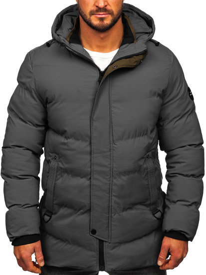 Men's Quilted Winter Jacket Grey Bolf 7330