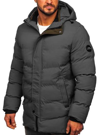 Men's Quilted Winter Jacket Grey Bolf 7330