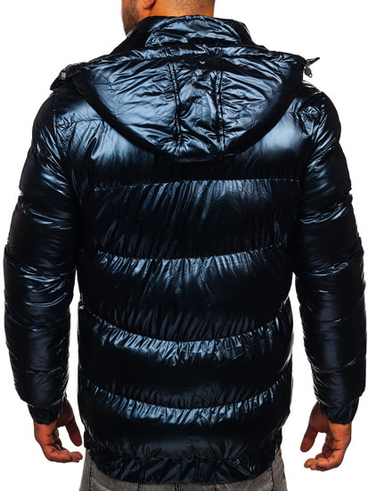 Men's Quilted Winter Jacket Navy Blue Bolf 6903