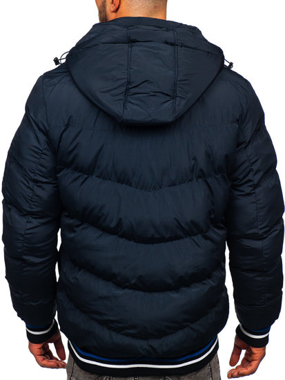 Men's Quilted Winter Jacket Navy Blue Bolf 6971