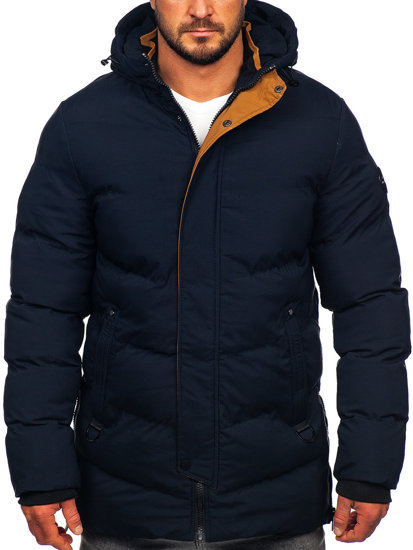 Men's Quilted Winter Jacket Navy Blue Bolf 7330