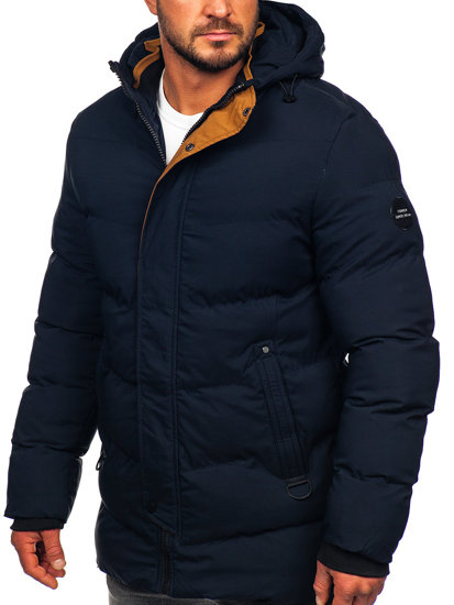 Men's Quilted Winter Jacket Navy Blue Bolf 7330