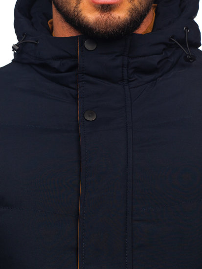 Men's Quilted Winter Jacket Navy Blue Bolf 7330