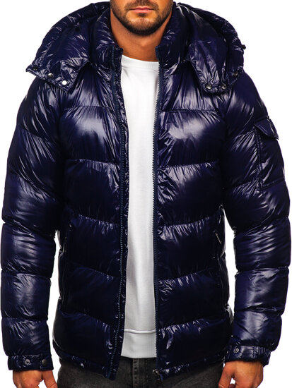 Men's Quilted Winter Jacket Navy Blue Bolf 9976