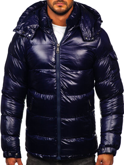 Men's Quilted Winter Jacket Navy Blue Bolf 9976