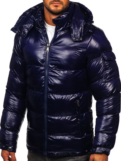 Men's Quilted Winter Jacket Navy Blue Bolf 9976