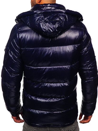 Men's Quilted Winter Jacket Navy Blue Bolf 9976