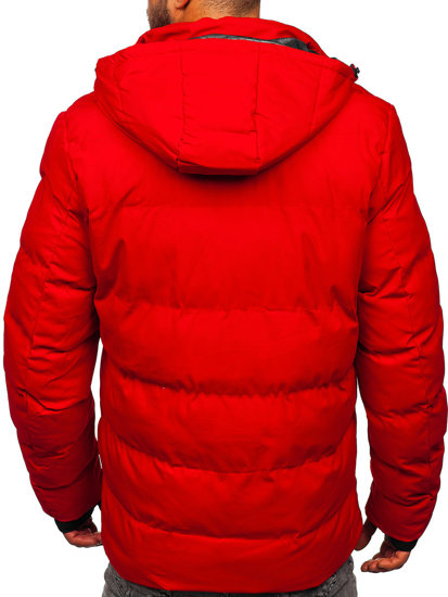 Men's Quilted Winter Jacket Red Bolf 5M756