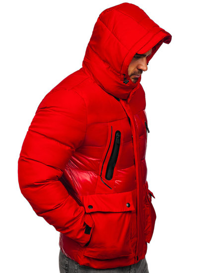 Men's Quilted Winter Jacket Red Bolf 99527