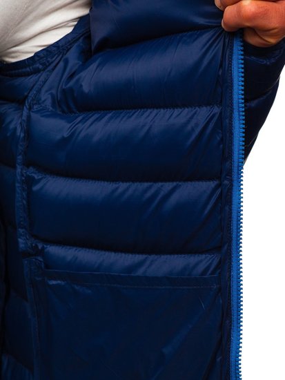 Men's Quilted Winter Sport Jacket Navy Blue Bolf 1111