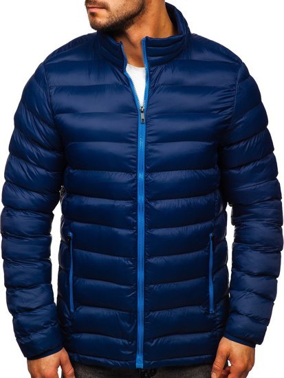 Men's Quilted Winter Sport Jacket Navy Blue Bolf 1111