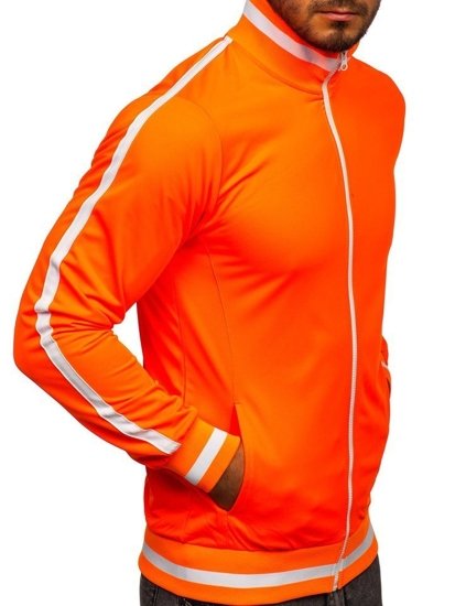 Men's Retro Style Zip Stand Up Sweatshirt Orange Bolf 2126