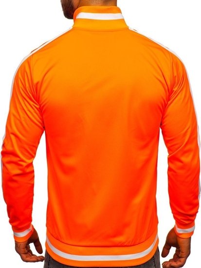 Men's Retro Style Zip Stand Up Sweatshirt Orange Bolf 2126