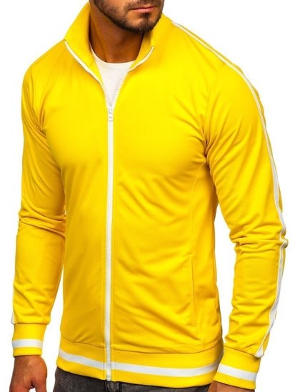 Men's Retro Style Zip Stand Up Sweatshirt Yellow Bolf 2126