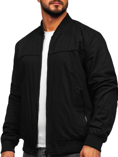 Men's Reversible Lightweight Bomber Jacket Black Bolf 84M3005