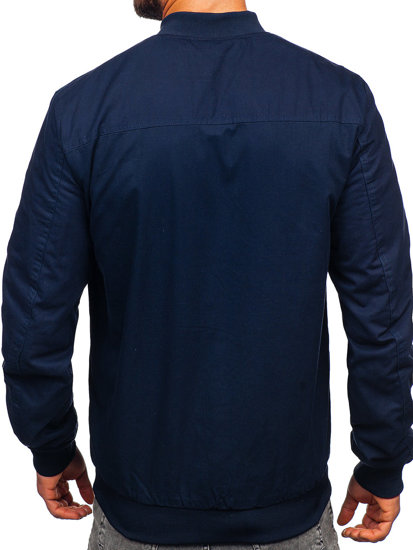 Men's Reversible Lightweight Bomber Jacket Navy Blue Bolf 84M3005