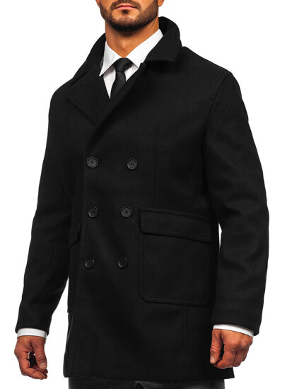 Men’s Short Double-breasted Winter Coat Black Bolf 11Z8215